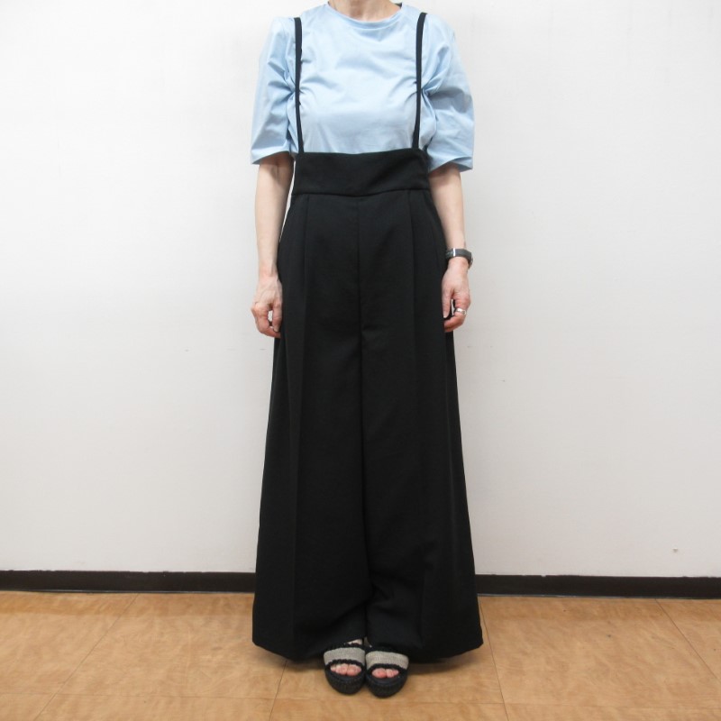 Audrey and john wad   肩ひも付きタックパンツ  BK190